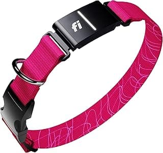 New Fi Series 3+ Smart Dog Tracker Collar [6 Month Membership Included] GPS Tracker for Dogs with Health & Behavior Monitoring, Escape Alerts, Waterproof, LED, Apple Watch Compatible (Pink, Medium)