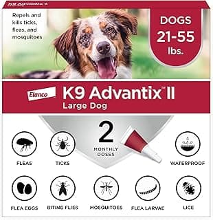 K9 Advantix II Large Dog Vet-Recommended Flea, Tick & Mosquito Treatment & Prevention | Dogs 21-55 lbs. | 2-Mo Supply (Packaging may vary)