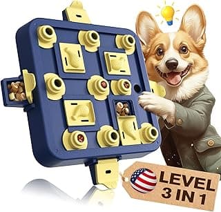 KADTC U.S. Brand & Design - 3 Levels of Challenge Dog Chess Puzzle Toy for Small/Medium/Large Smart Dogs Treat Food Puzzles Mental Stimulation Puppy Brain Game Enrichment Christmas & New Year Gift
