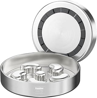 Slow Feeder Dog Bowl-2Cups for Medium Breeds, Double Wall Food-Grade Stainless Steel, Heavy Duty with Non-Slip Rubber Base, Puzzle Maze Bowl to Slow Down Eating