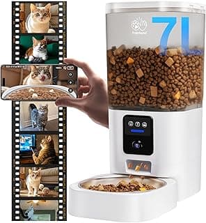 Automatic Cat Feeder with 2K Camera: 5G WiFi Automatic Dog Feeder with Night Vision,Cat Food Dispenser with 7L Large Food Storage Container for Multiple Pet,Detachable for Easy Clean -29 Cup