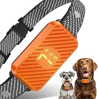 Dog Bark Collar for Large Medium Small Dogs, Effective No-Bark Collar, Smart Barking Collar, Rechargeable Bark Collar with 7-Level Sensitivity, 3 Beep & Vibration Modes, Waterproof, Orange