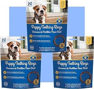 N-Bone Puppy Teething Rings Chicken Flavor Dog Treat, 18 Rings Total, 21.6-oz - Natural Puppy Chew Toys Alternative for Teething Discomfort - Small and Large Dogs