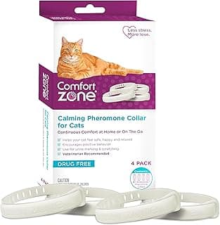 Comfort Zone Cat Calming Collar Value Pack: 4 30-Day Calming Collars for 120 Days of Calm; Cat Pheromones Help Anxiety, Reduce Stress, Urine Marking, Scratching; Indoor or Outdoor Cats; Long-Lasting