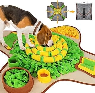 HOPET Snuffle Mat for Dogs Large Breed, 28.3''x28.3'' Interactive Puzzle Dog Food Mat, Easy to Clean, Durable, Mental Stimulation & Slow Feeding Game for All Breeds