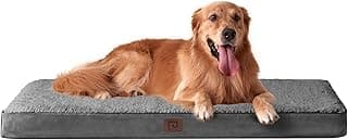 EHEYCIGA Orthopedic XL Dog Beds for Extra Large Dogs with Removable Washable Cover for Crate, Grey, 41x27
