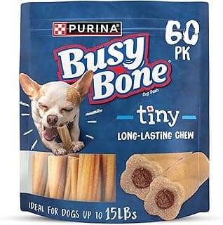 Purina Busy Bone Adult Toy Breed Dog Chew Bone Treats, Tiny - 60 ct. Pouch