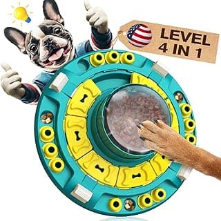KADTC U.S. Brand & Design Levels 4 IN 1 Extra-Large Size Advanced Dog Puzzle Toy for Small/Medium/Large Smart Dogs Treat Puzzles Food Feeder Difficult Mental Stimulation Toys Christmas & New Year Gift