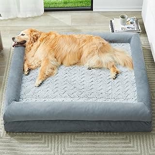 WNPETHOME XL Extra Large Dog Bed, Washable Dog Couch with Removable Waterproof Cover, Orthopedic Large Pet Sofa Bed with Bolster Sides for Sleeping